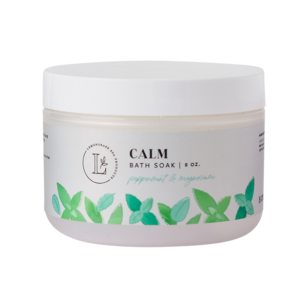 Peppermint magnesium lemongrass spa bath soak