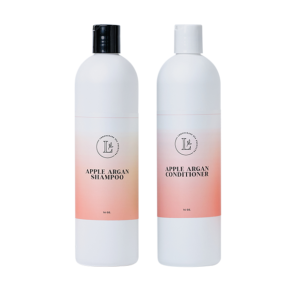 Lemongrass Spa apple argan shampoo conditioner package